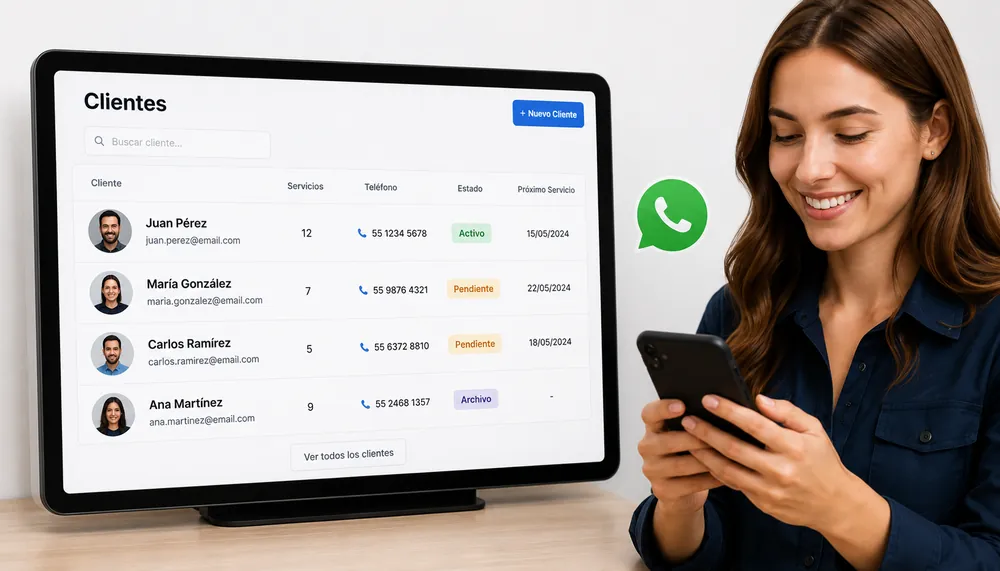 Gestión de clientes e historial de servicios