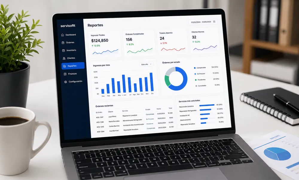 Reports and statistics for service center software - Servisoftt